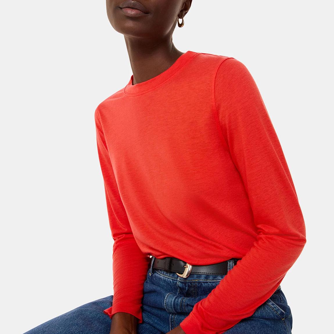 Red Wool Blend Crew Neck Top main product photo