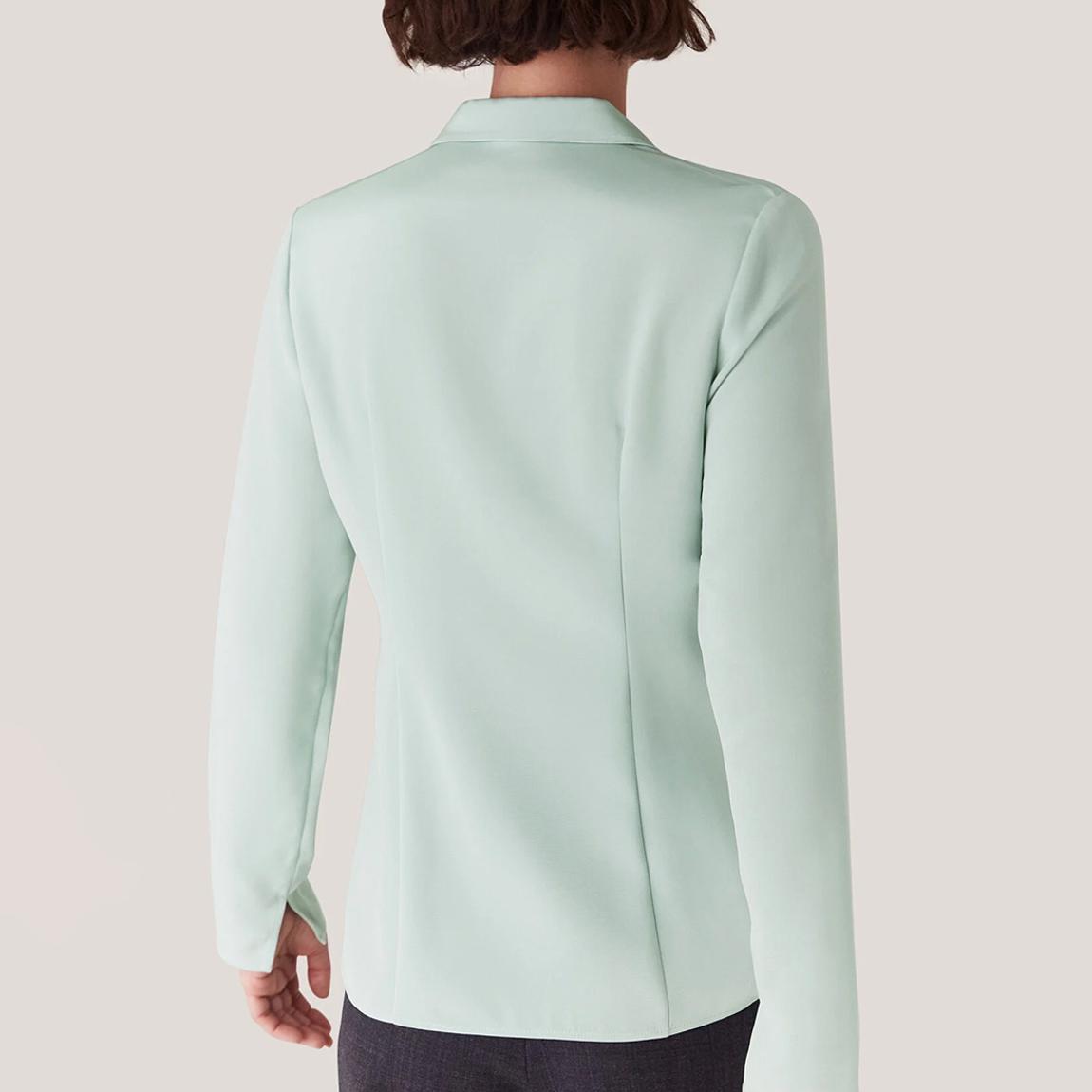 Pale Blue Silk Blend V Neck Shirt main product photo