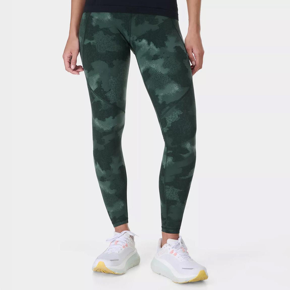 Power Workout Leggings - Green Terrain Camo Print main product photo