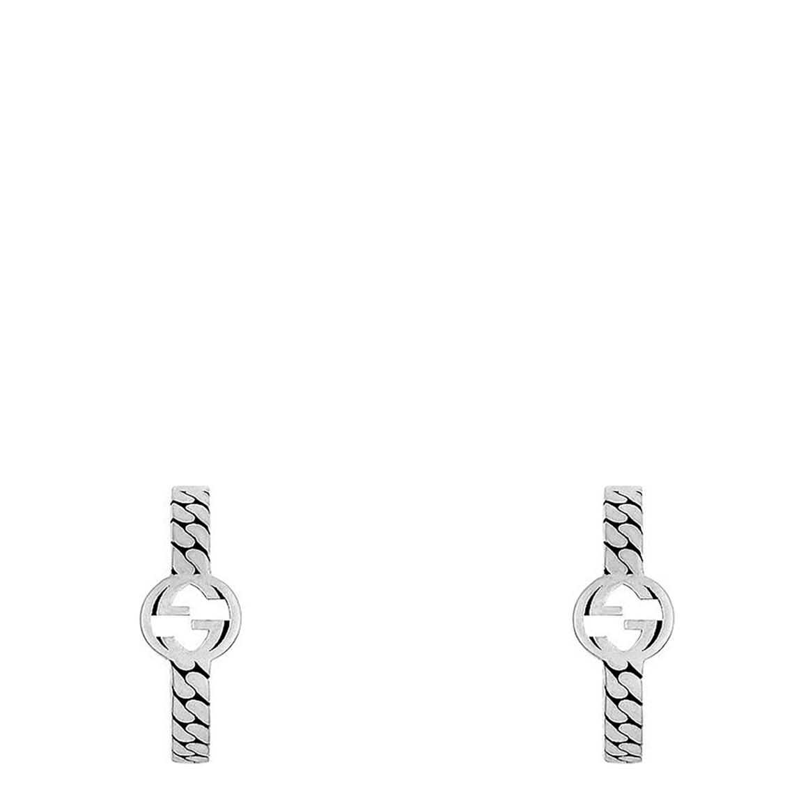 Sterling Silver Gucci Interlocking G Hoop Earrings main product photo