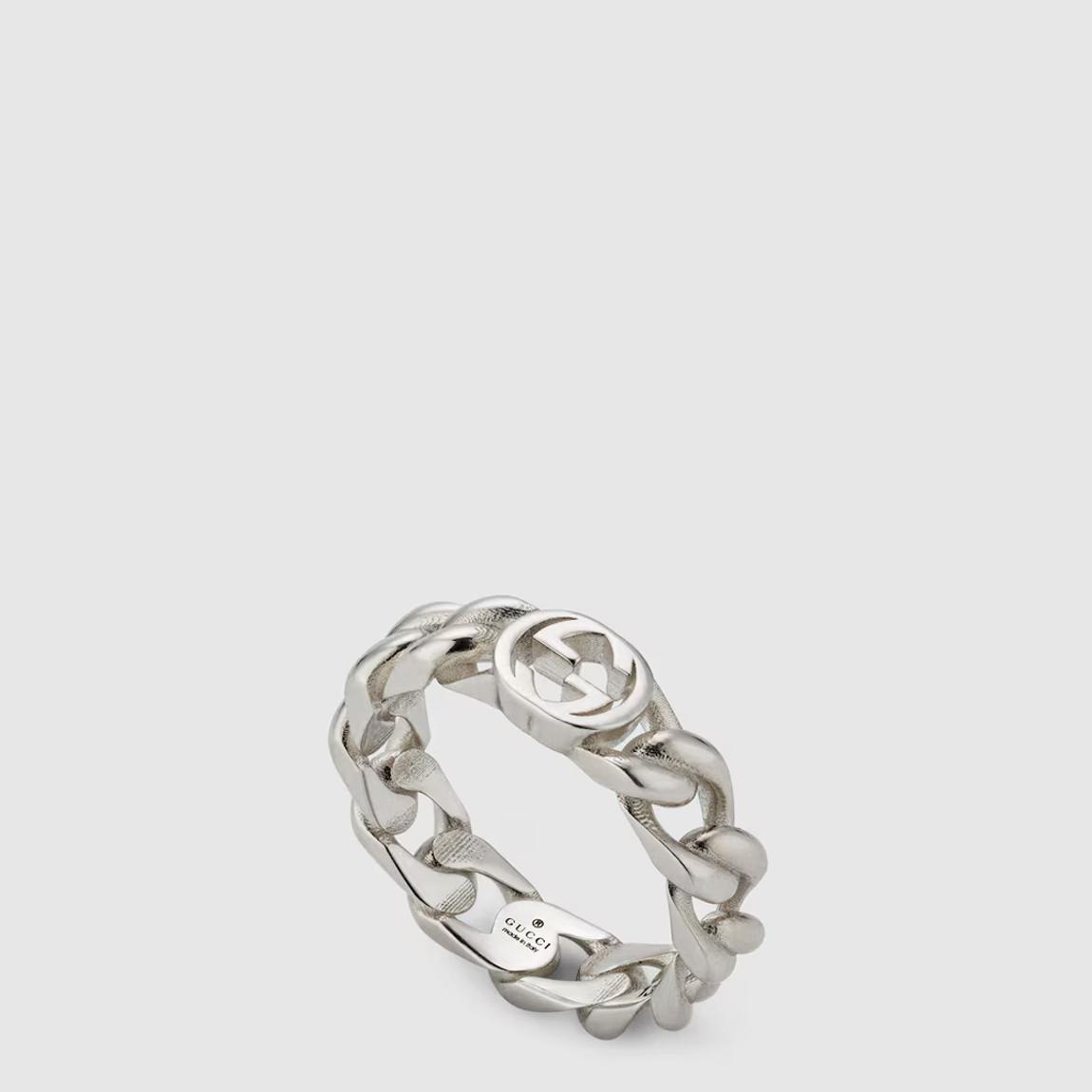 Sterling Silver Gucci Interlocking Chain Ring main product photo