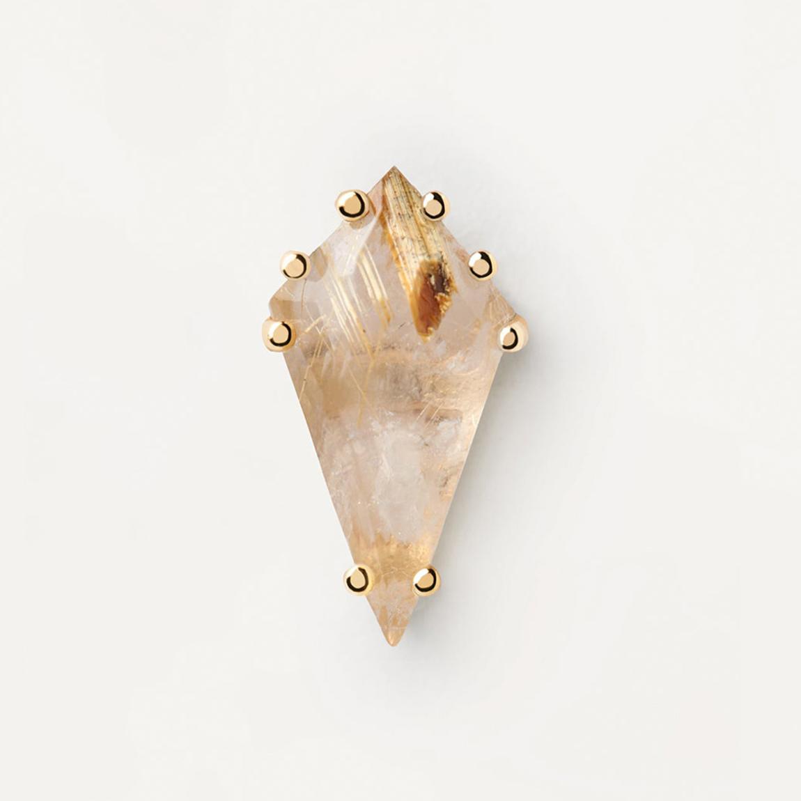 18K Gold Plated Akiro Rutilated Quartz Single Earring main product photo