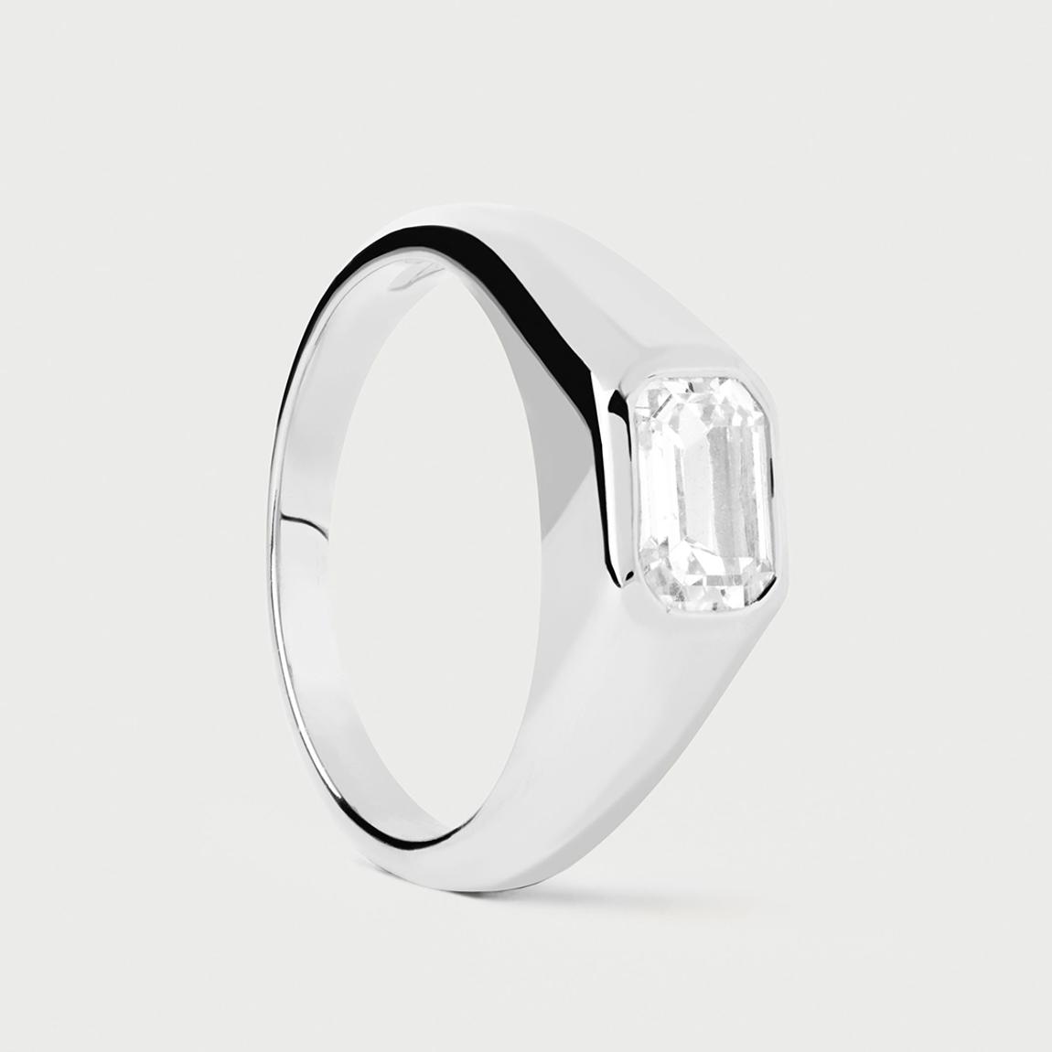 Sterling Silver Octagon Shimmer Stamp Ring main product photo