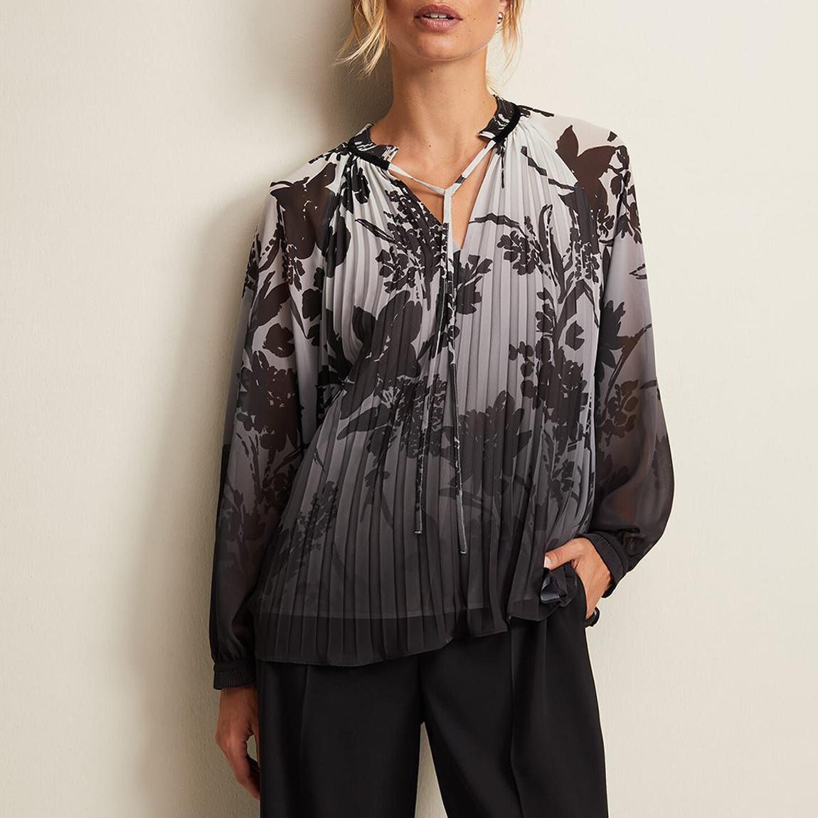 Grey Nayla Floral Pleat Top main product photo