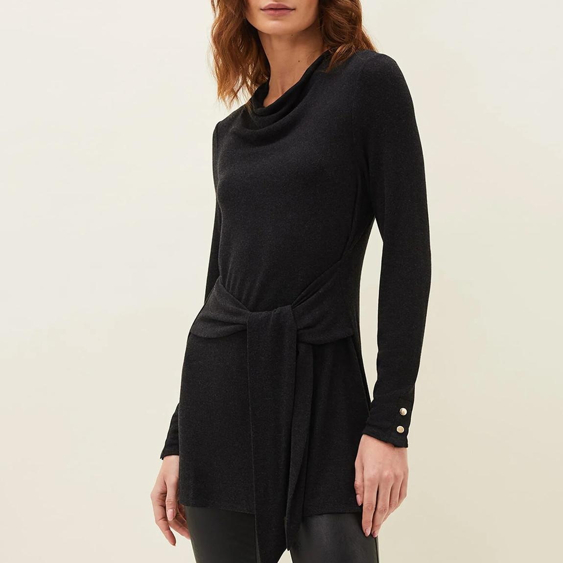 Charcoal Maya Tie Front Top main product photo