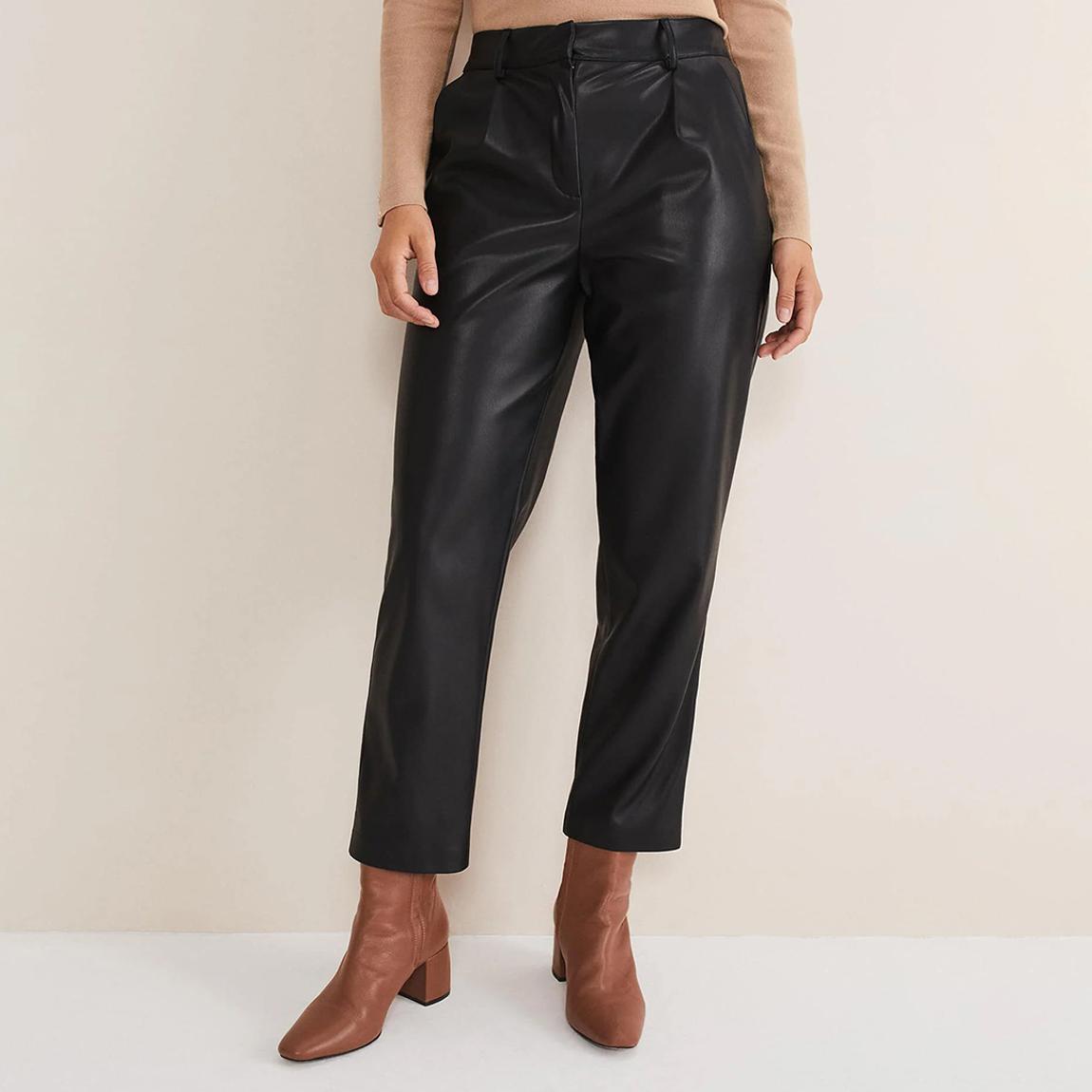 Black Rya Pleather Trousers main product photo
