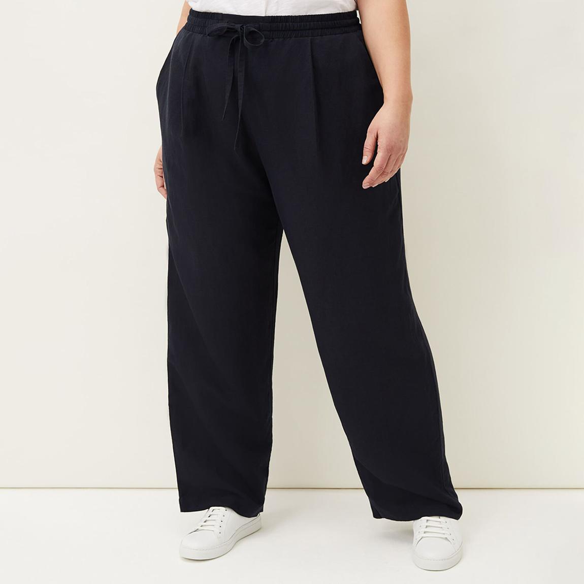 Navy Bethany Linen Trousers main product photo