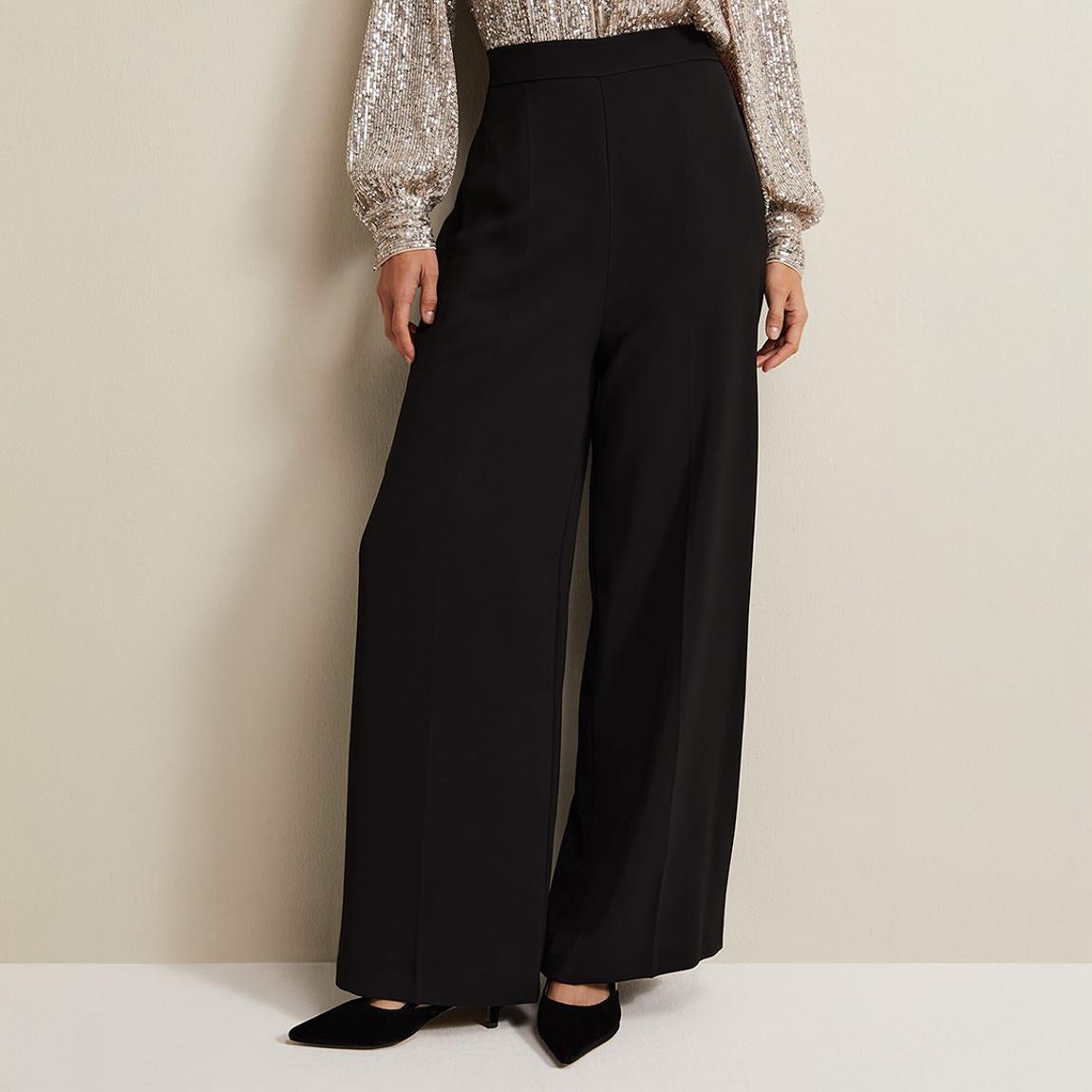 Black Florentine Velvet Wide Trousers main product photo