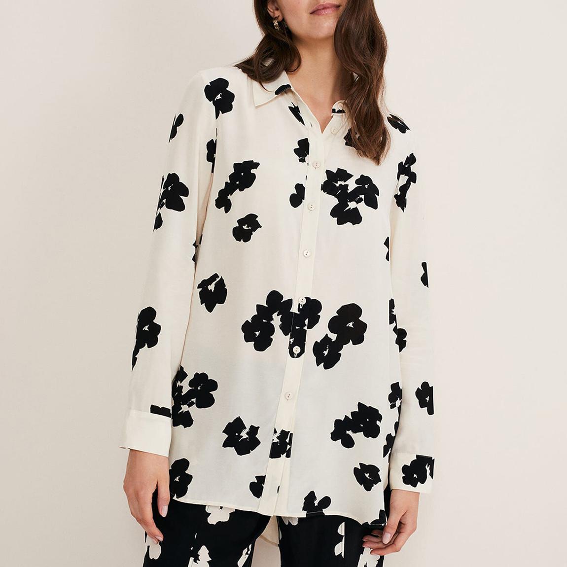 Black/Ivory Rae Floral Shirt main product photo
