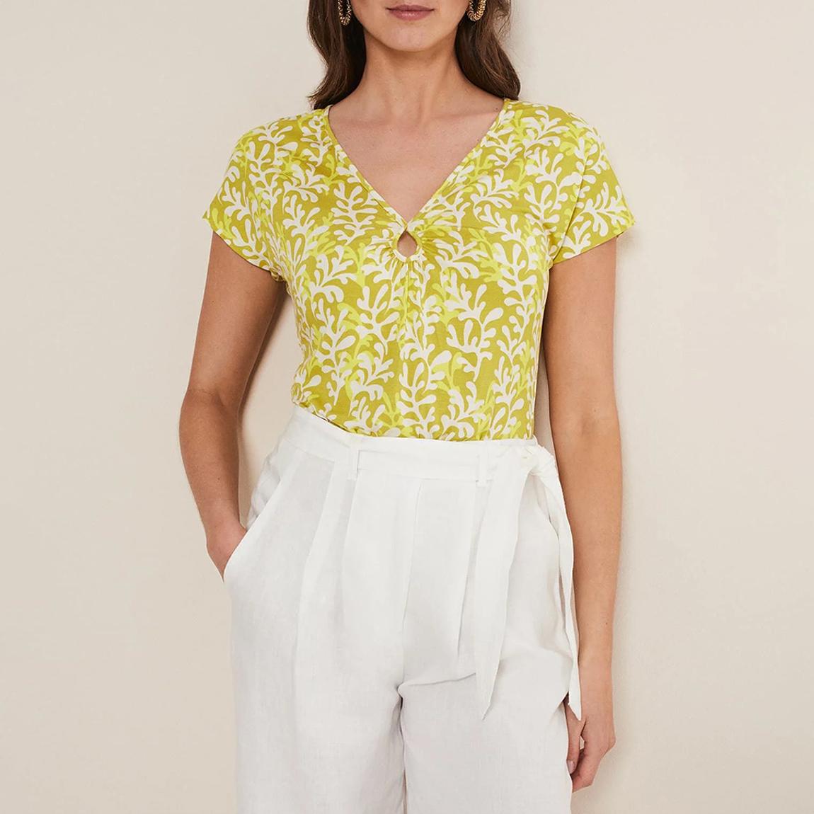 Yellow Rena Keyhole Top main product photo
