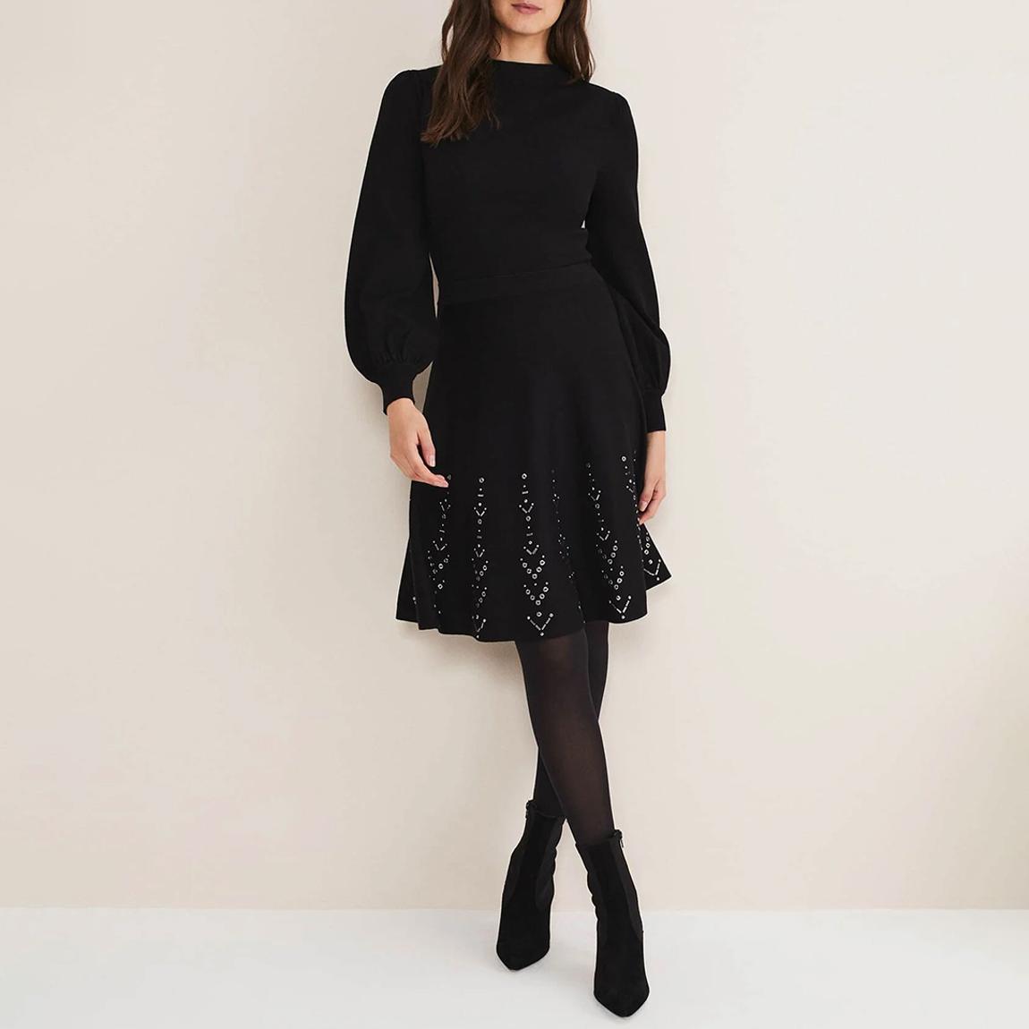 Black Marley Embellished Knit Dress main product photo