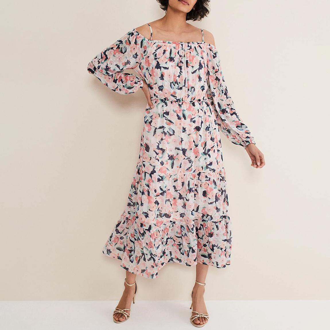 Multi Vicky Off Shoulder Printed Dress main product photo