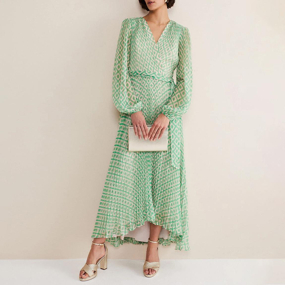 Roxanna Maxi Dress Powder Pink/Green main product photo