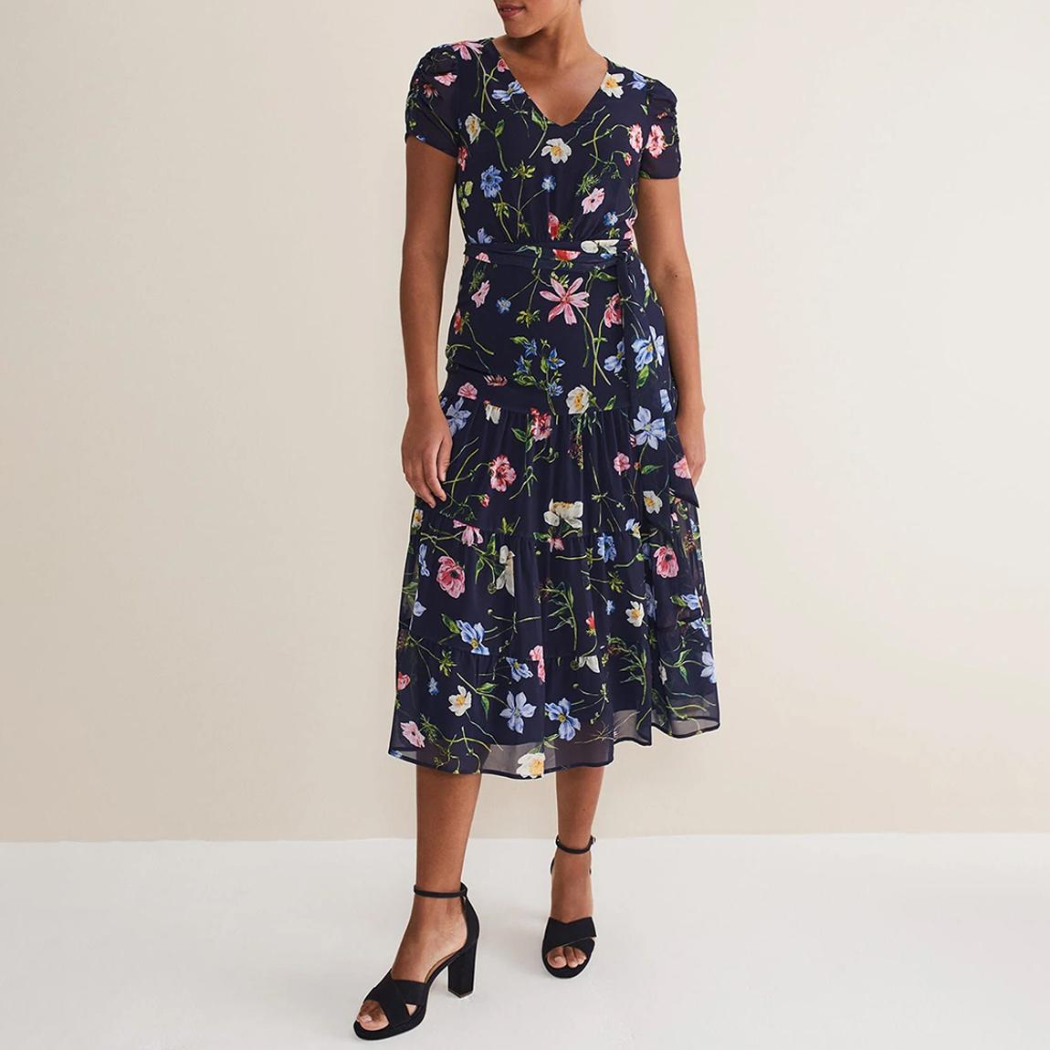 Lola Midi Dress Navy/Multi main product photo