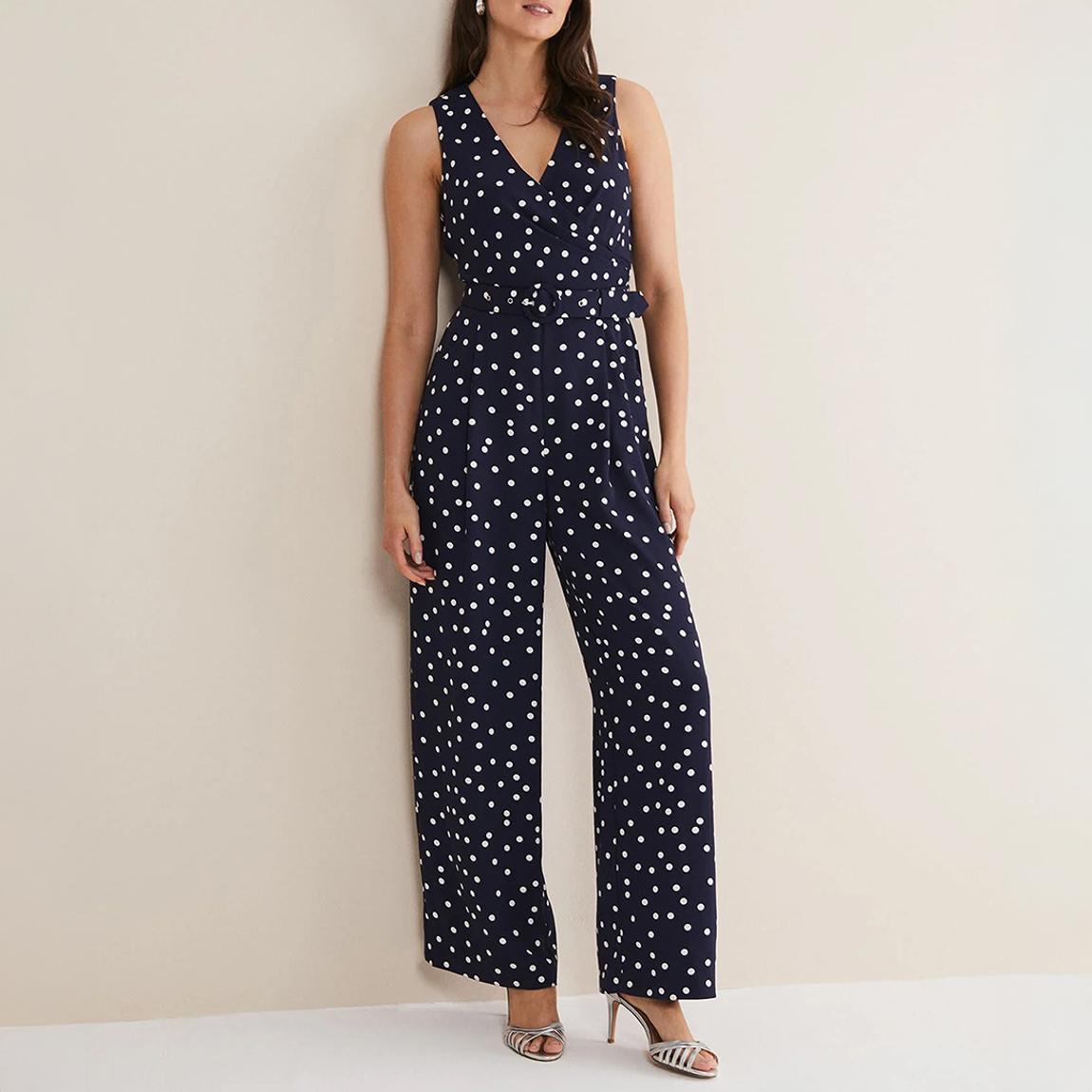 Kenzie Spot Jumpsuit Navy/Ivory main product photo