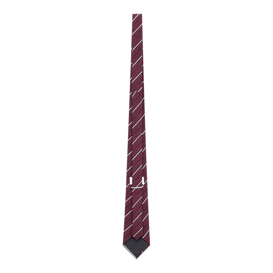 Burgundy Striped Wide Tie In Wool And Silk main product photo