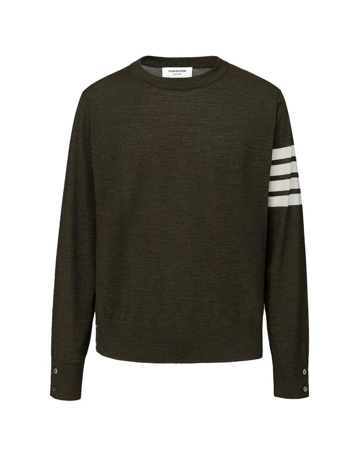 Crewneck Sweater Four Bar Stripe - Green main product photo