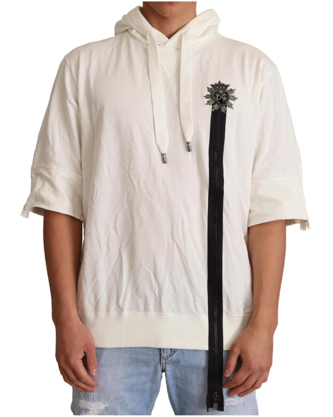 Short Sleeve Knit Hoodie - Off White Sweaters main product photo