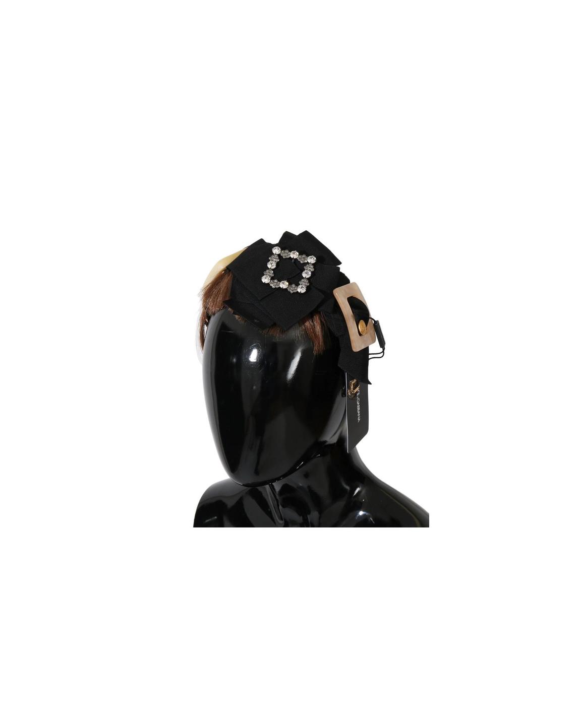 Dolce Gabbana Bow Headband Black Crystal Wo Hair Accessories main product photo