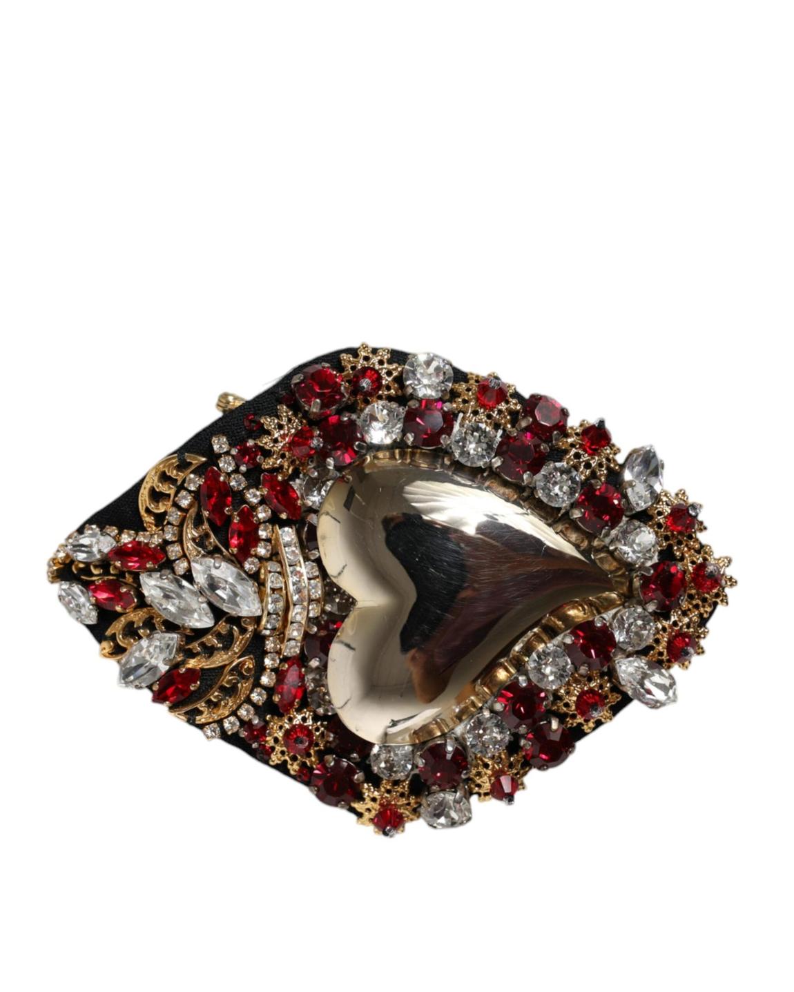 Heart Brooch Red Clear Crystal - Multicolor Brooches main product photo