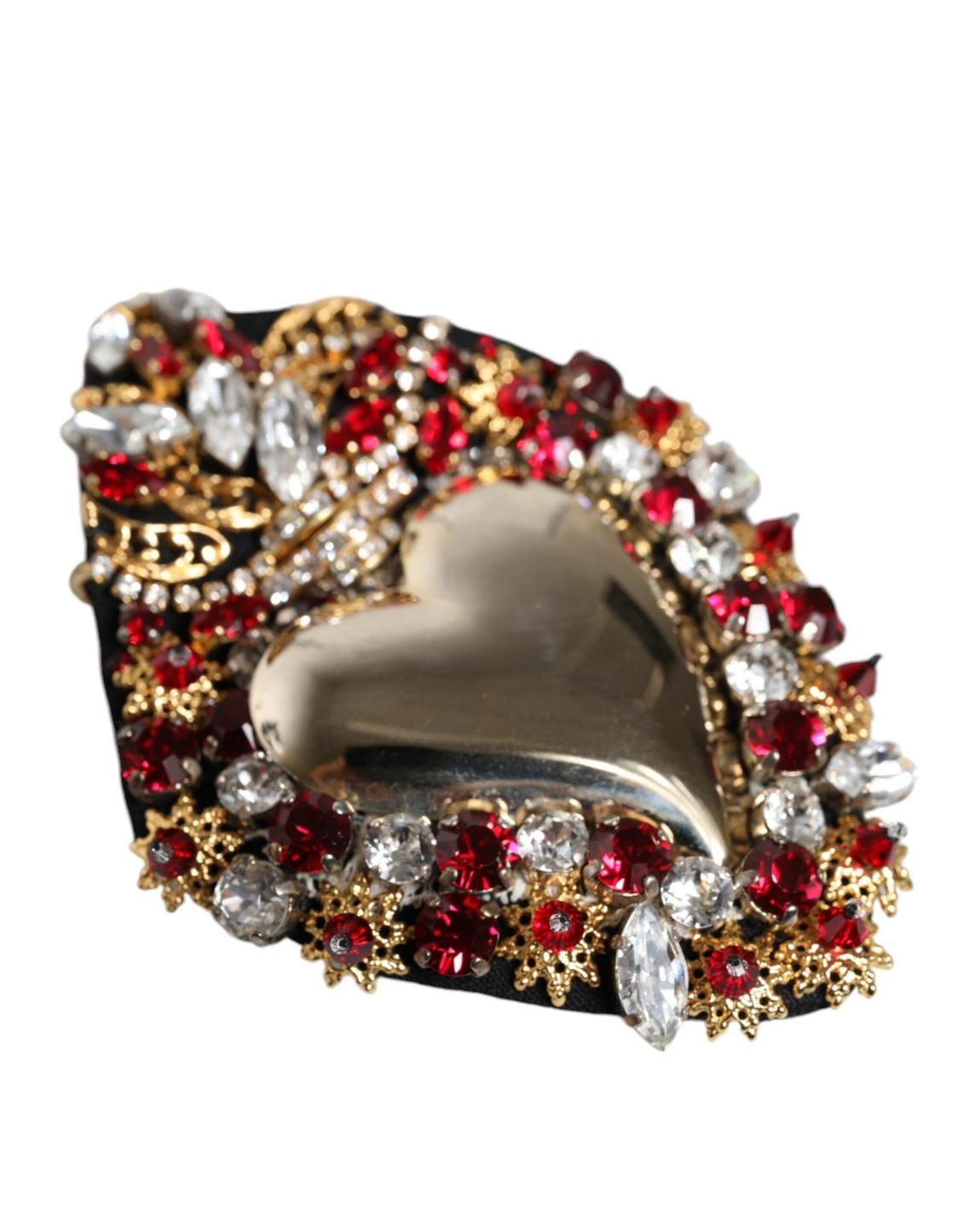 Heart Brooch Red Clear Crystal Wo - Multicolor Brooches main product photo