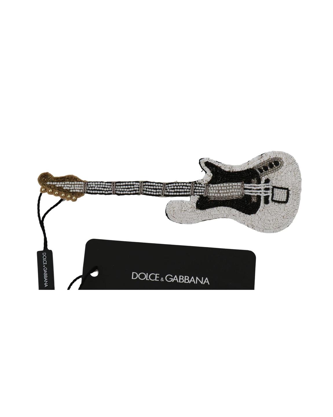 Beaded Guitar Brooch Wo - Gold Brooches main product photo