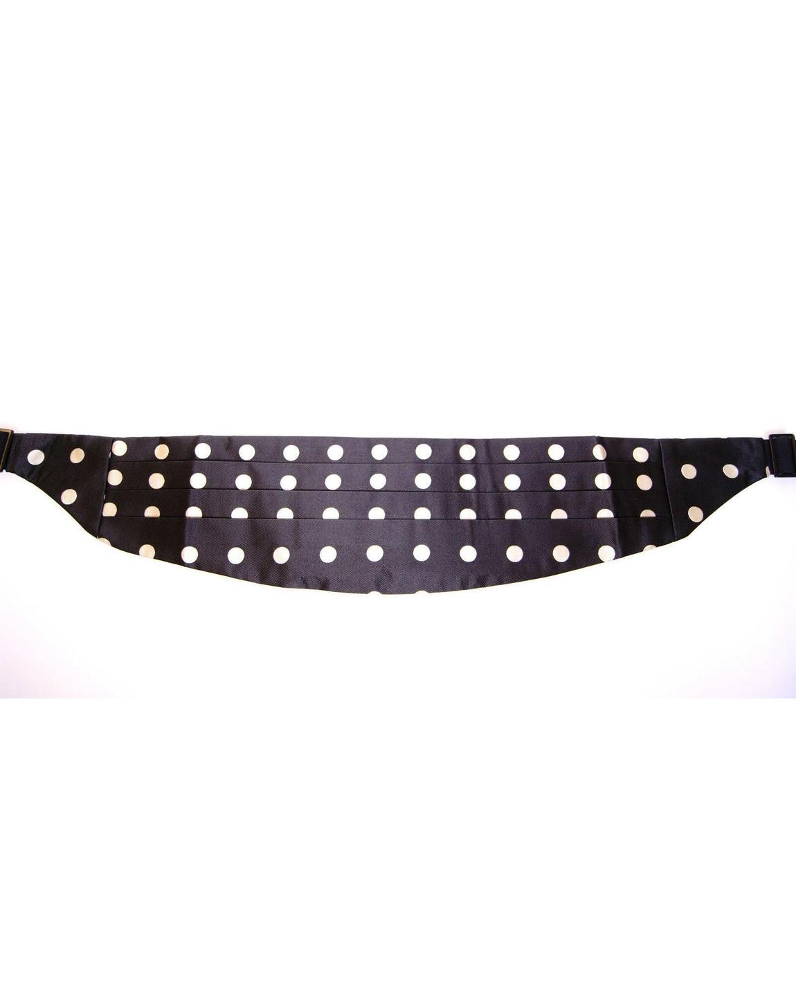 Polka Dot Cummerbund Formal Style - Blackwhite Belts main product photo