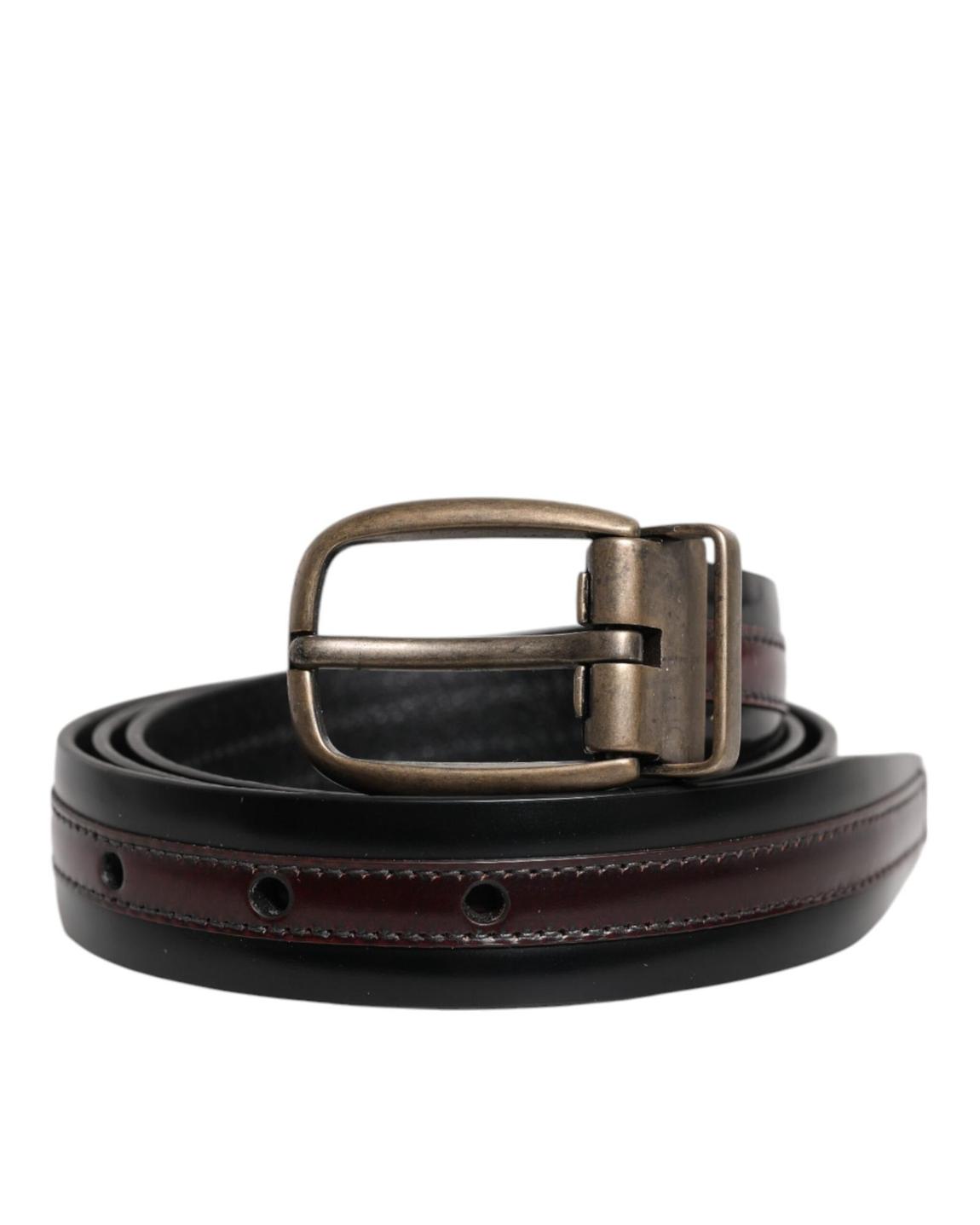 Leather Belt with Metal Buckle- Black main product photo