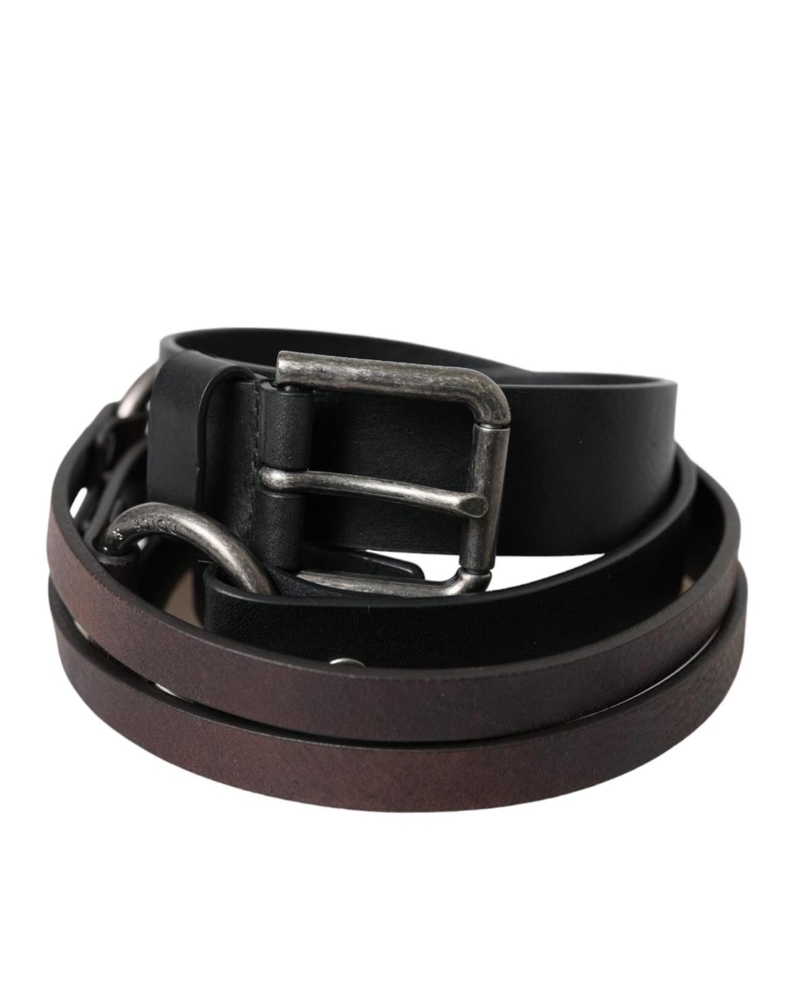 Leather Belt Double Wrap - Black And Brown main product photo