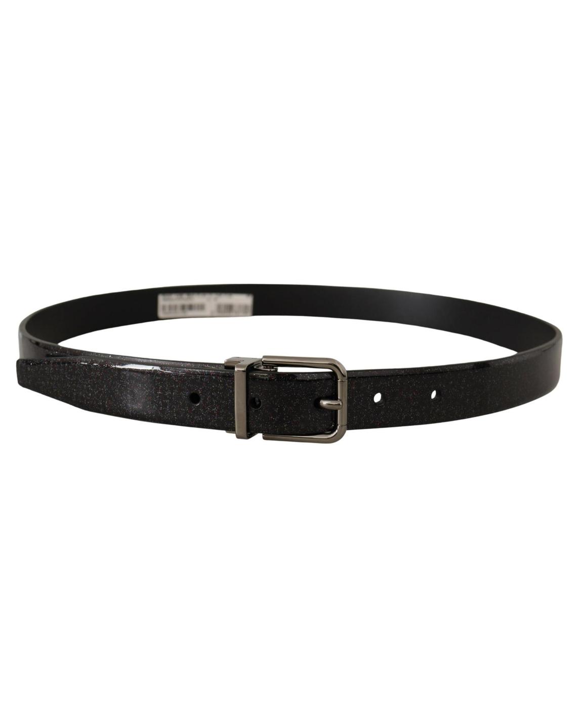 Glitter Patent Leather BeltModelBEL8459 - Black main product photo