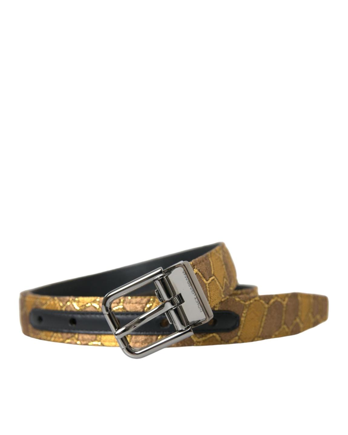 Leather Belt with Buckle - Gold main product photo