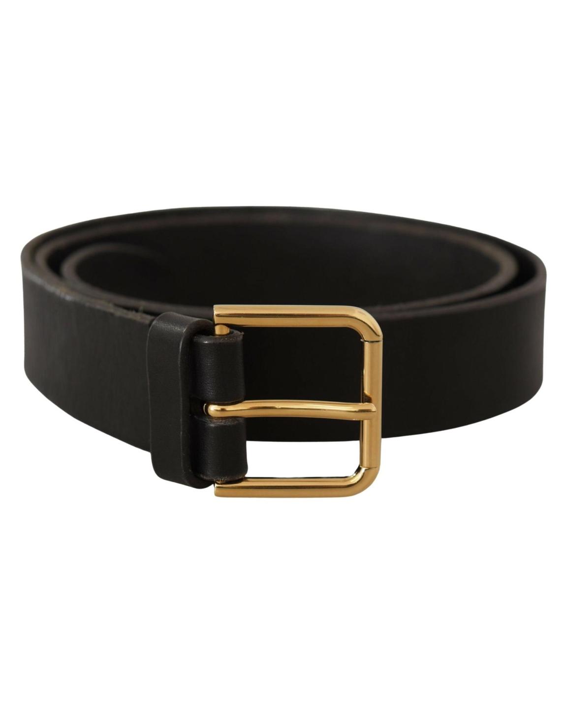 Leather Belt Gold Buckle - Brown main product photo