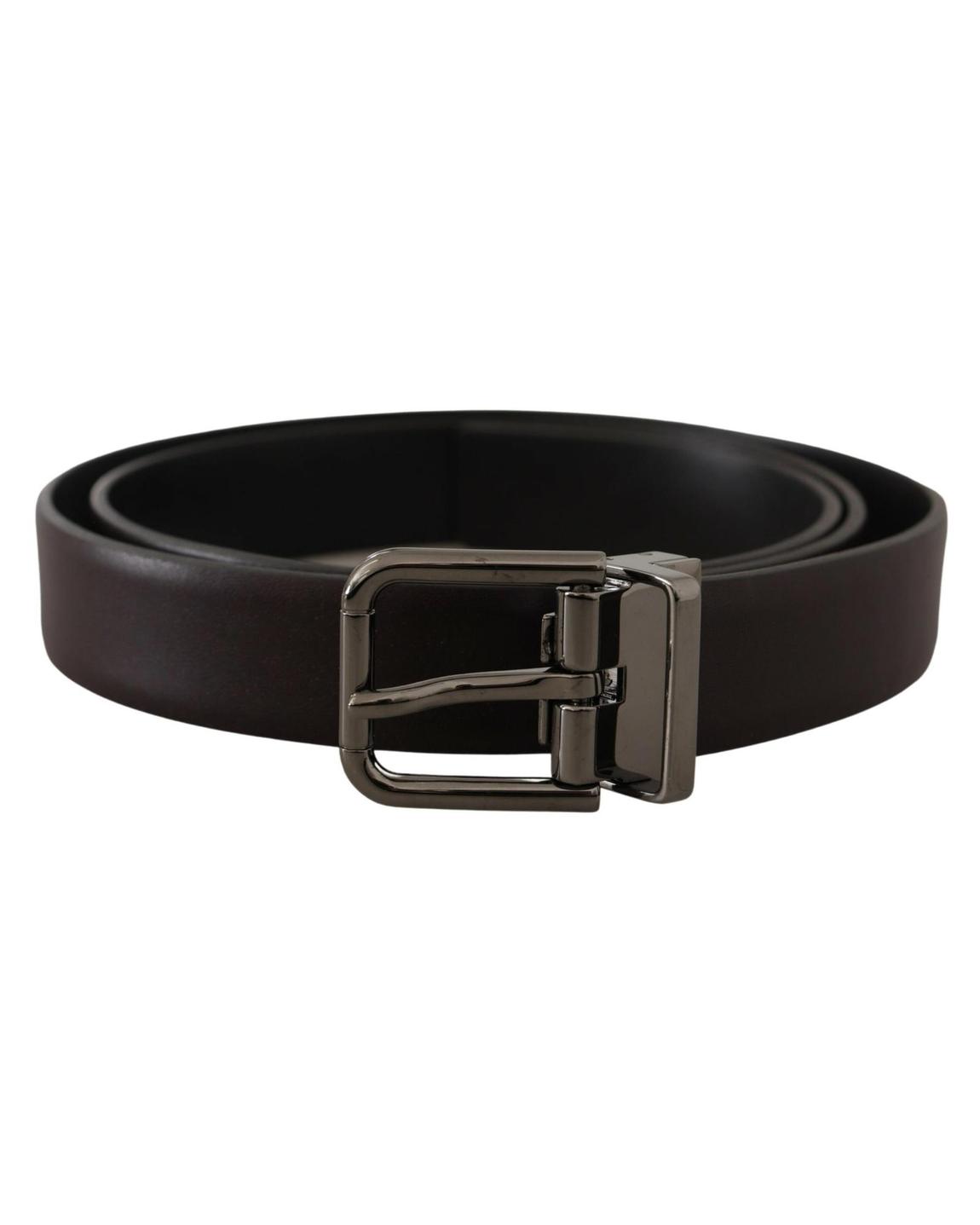 Leather Belt Brown Leather Gunmetal Buckle main product photo