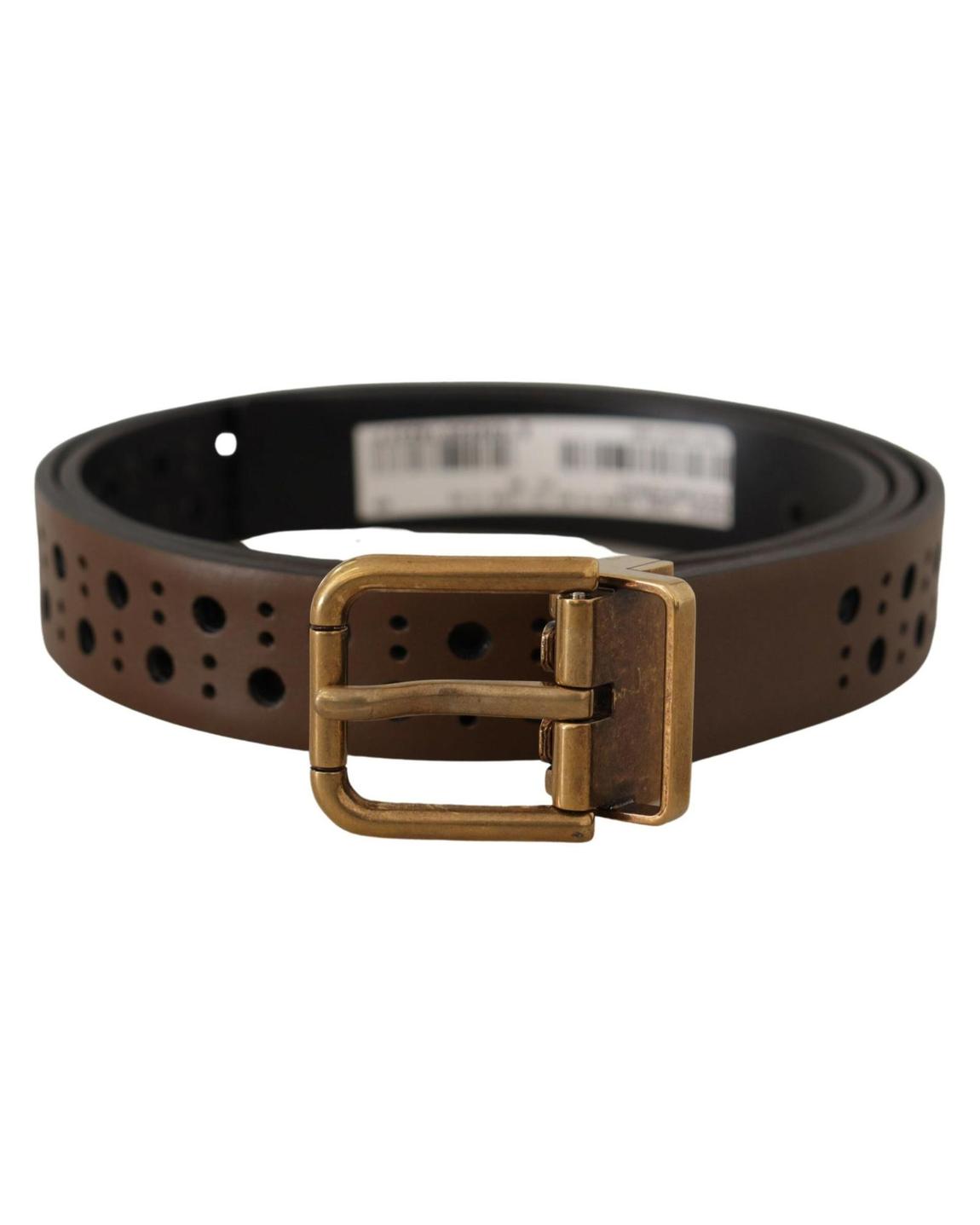 Leather Belt Perforated Style - Brown main product photo