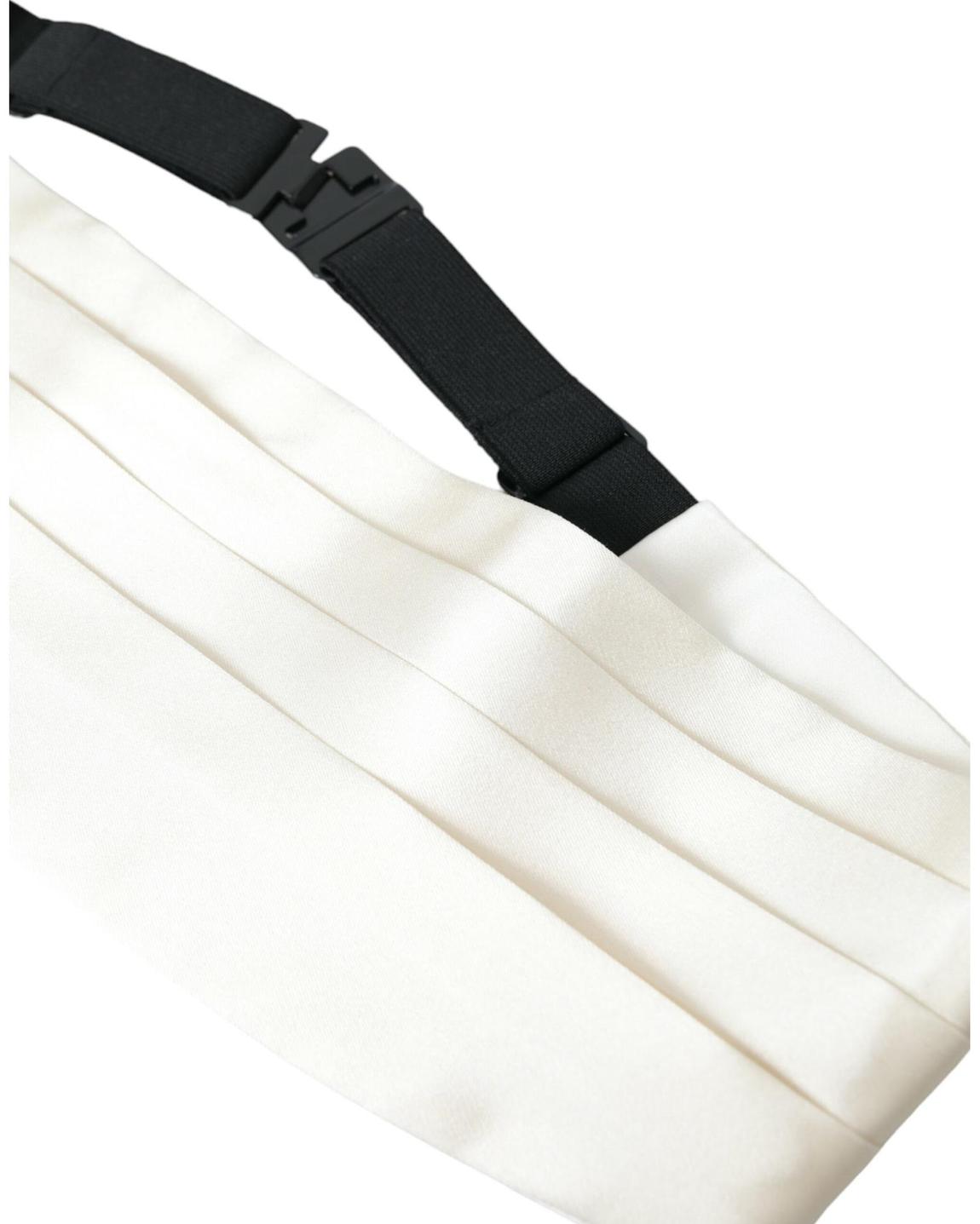 Silk Cummerbund Pleated Design- White Belts main product photo
