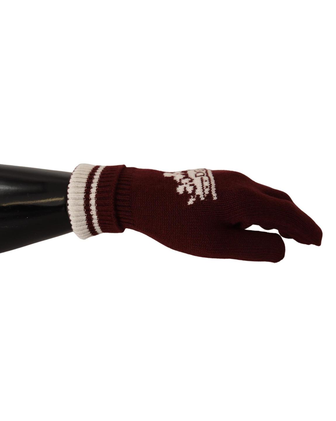 Dolce Gabbana Knit Gloves- Red main product photo