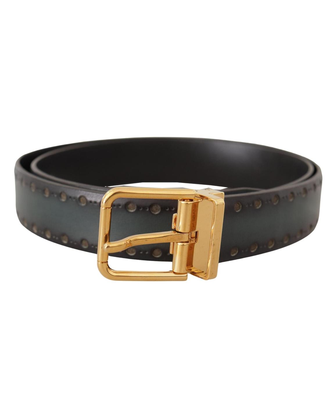 Leather Belt ModelDark Grey- Green main product photo