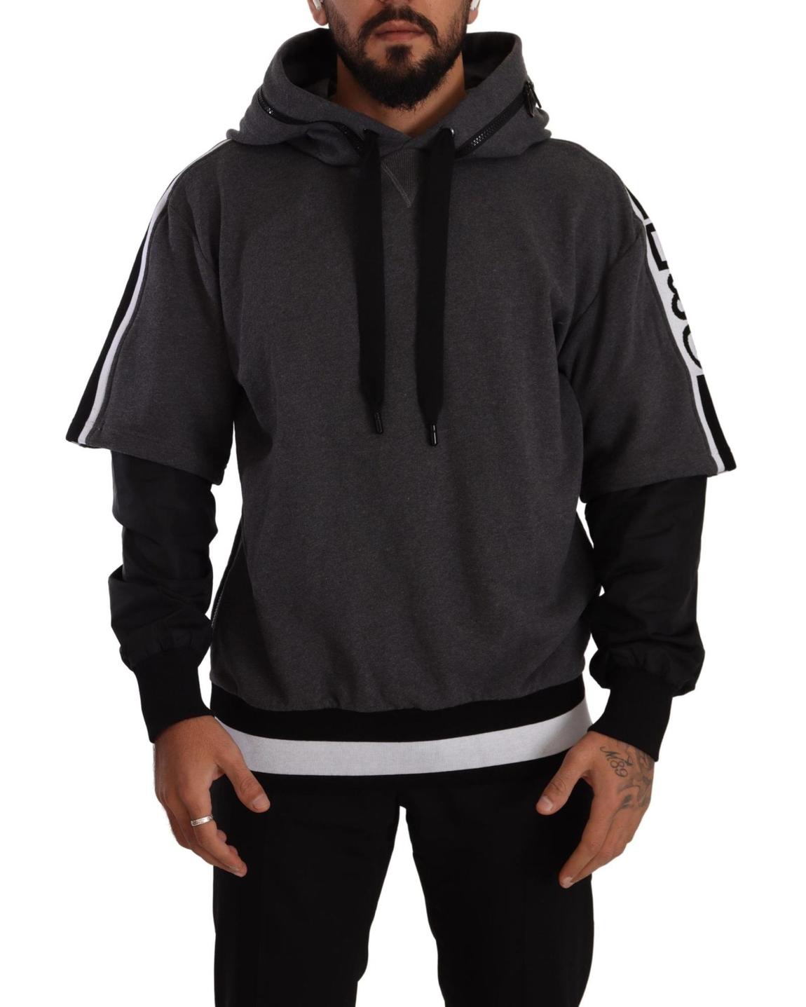 Hooded Sweatshirt TSH7571 - Black And Gray Sweaters main product photo