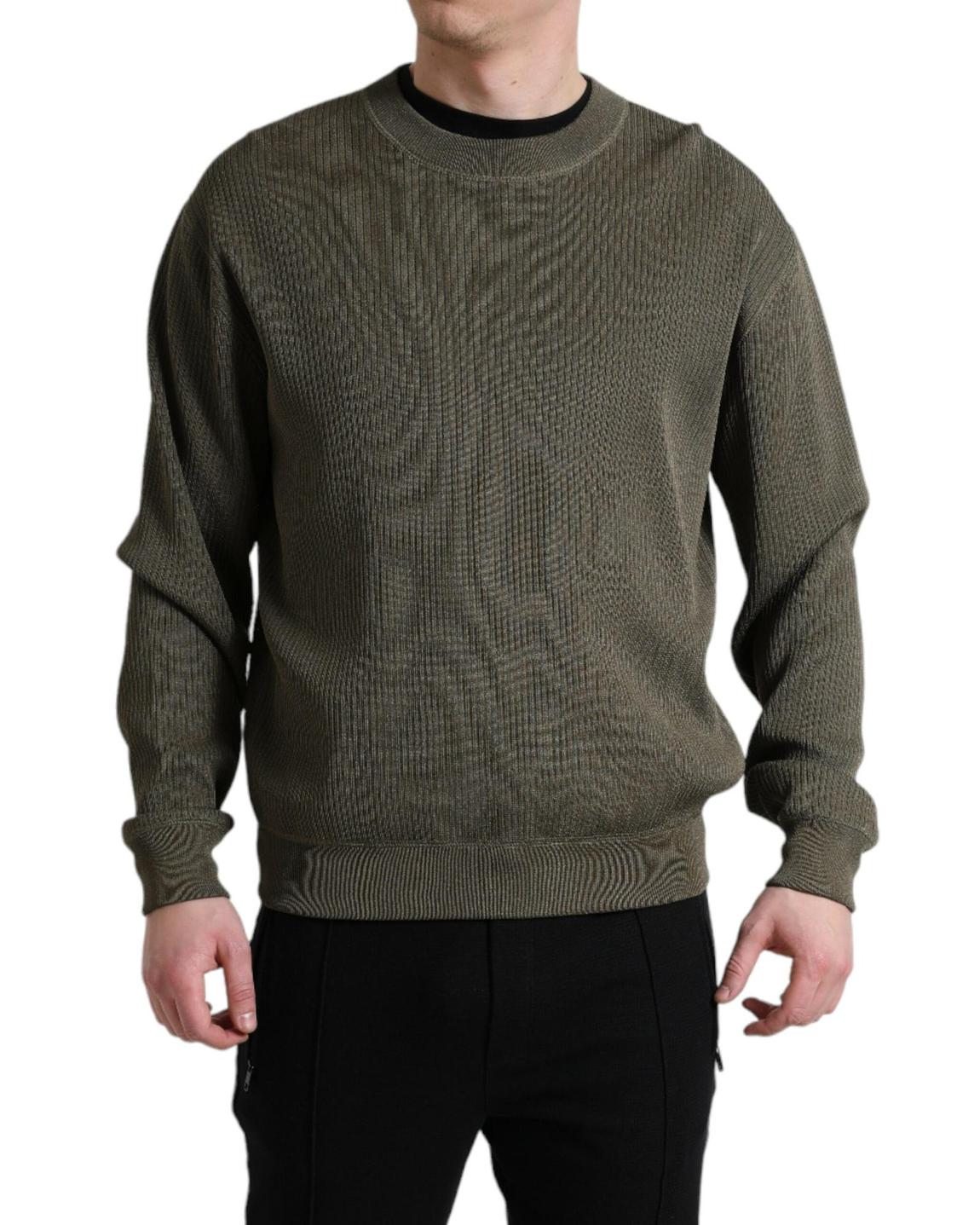 Ribbed Knit Sweater TSH84759 - Green main product photo