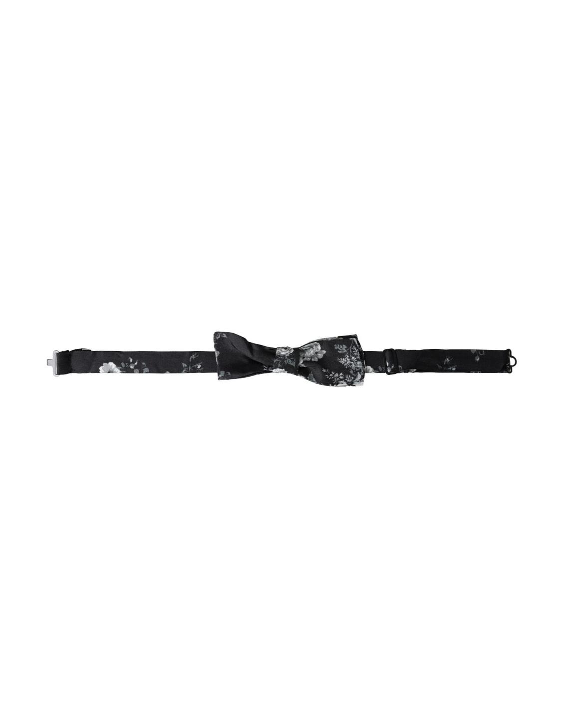 Elegant Bow Tie with Printed Pattern for Formal Occasions - Black main product photo