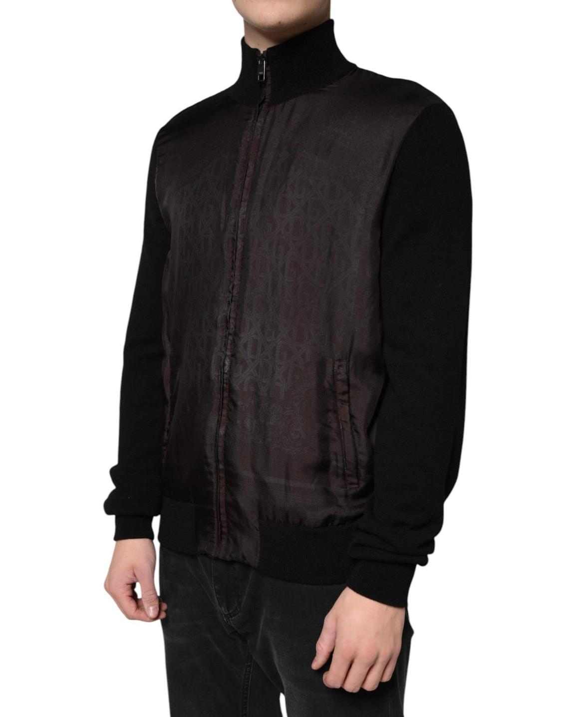 Knit Jacket DGpatterned Long Sleeve - Black main product photo