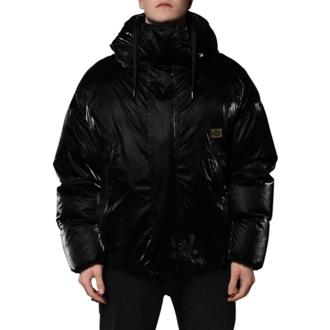 Hooded Puffer Jacket - Black main product photo