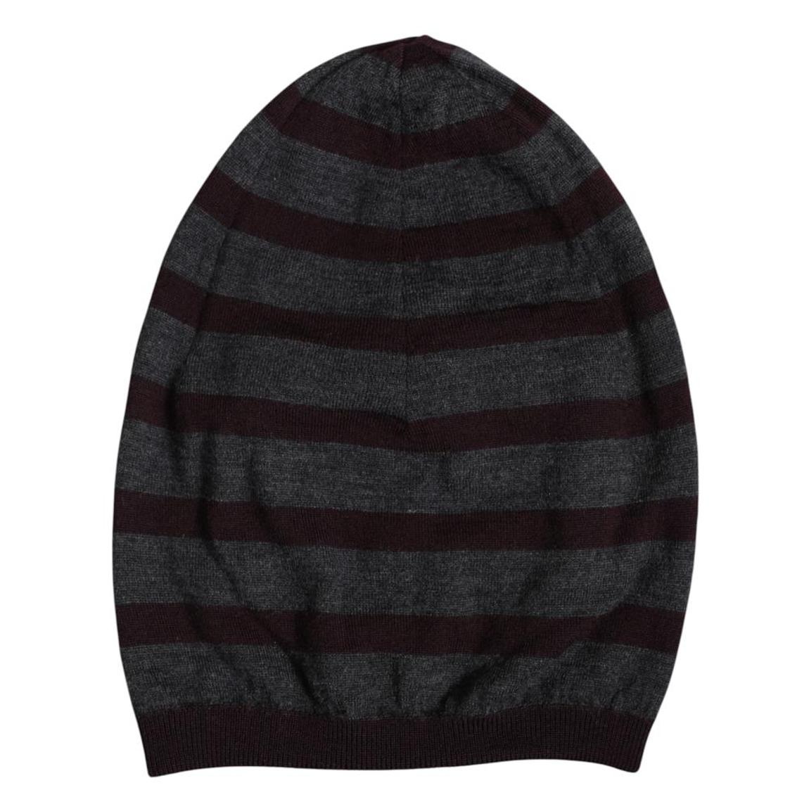 Striped Wool Beanie - Black And Gray Hats main product photo