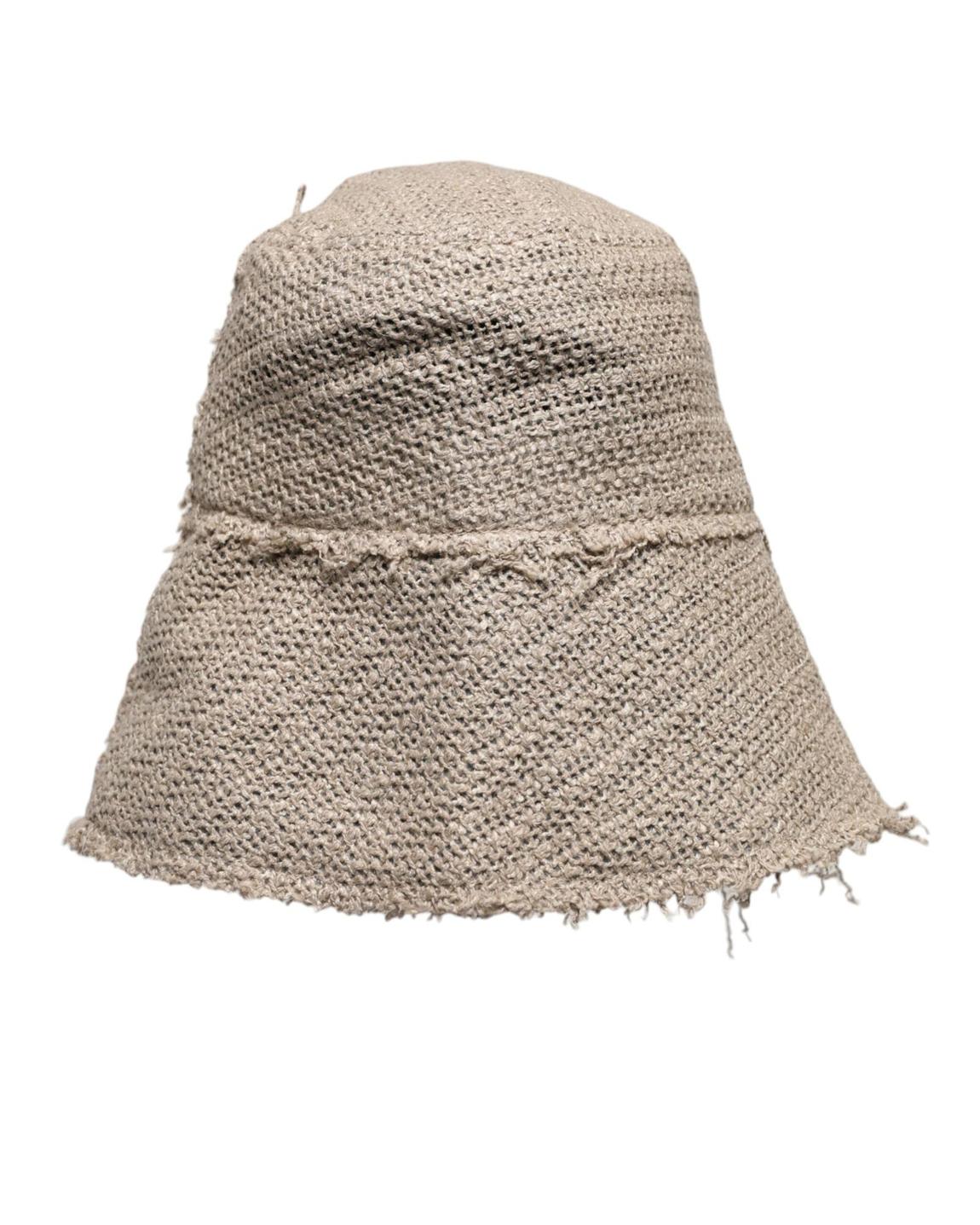 Linen Bucket Hat Distressed Detail - Beige Hats main product photo
