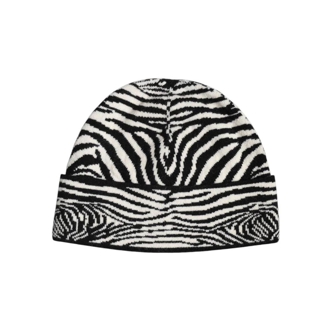 Zebra Knit Beanie - Black And White Hats main product photo