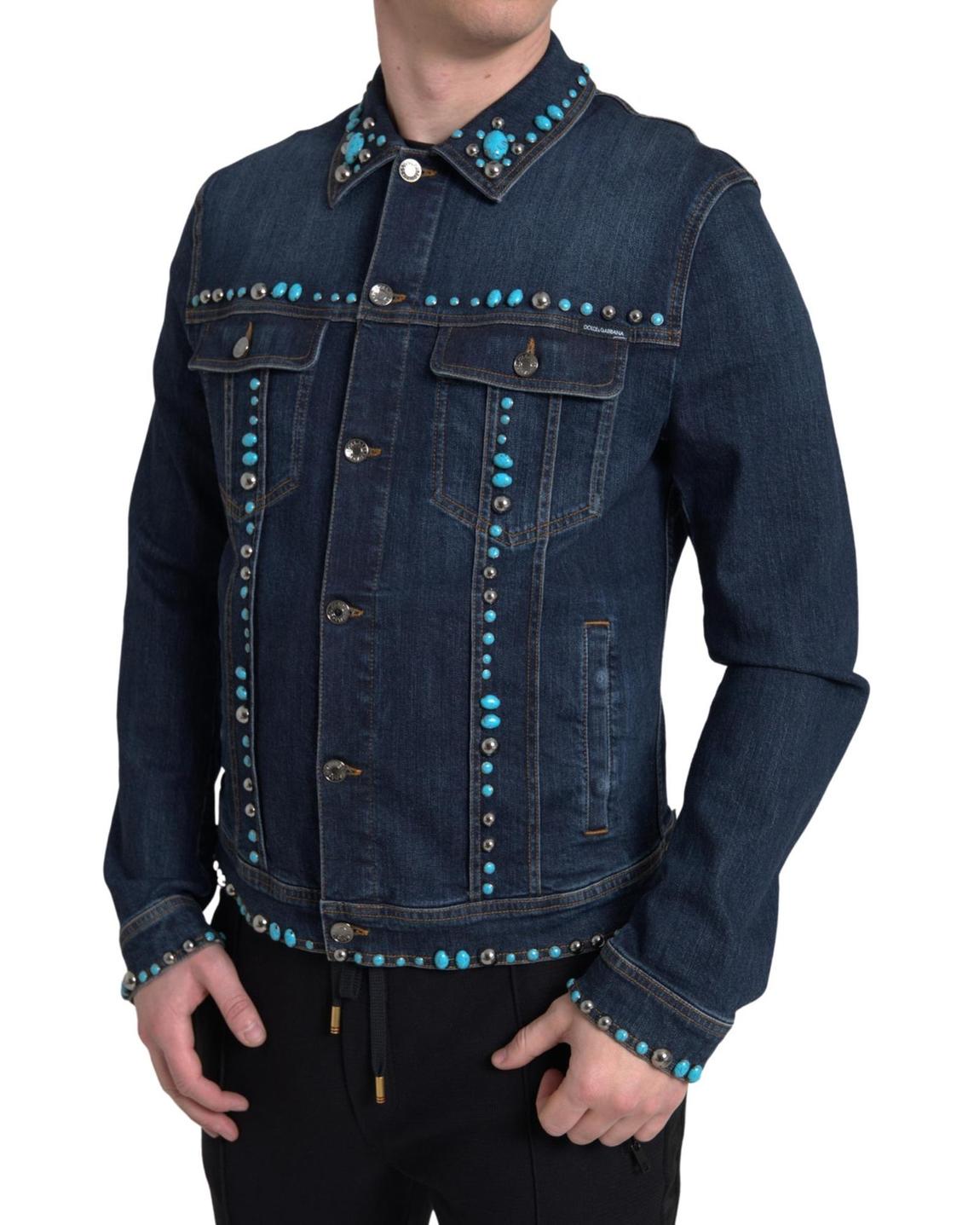Embellished Denim Jacket - Blue main product photo