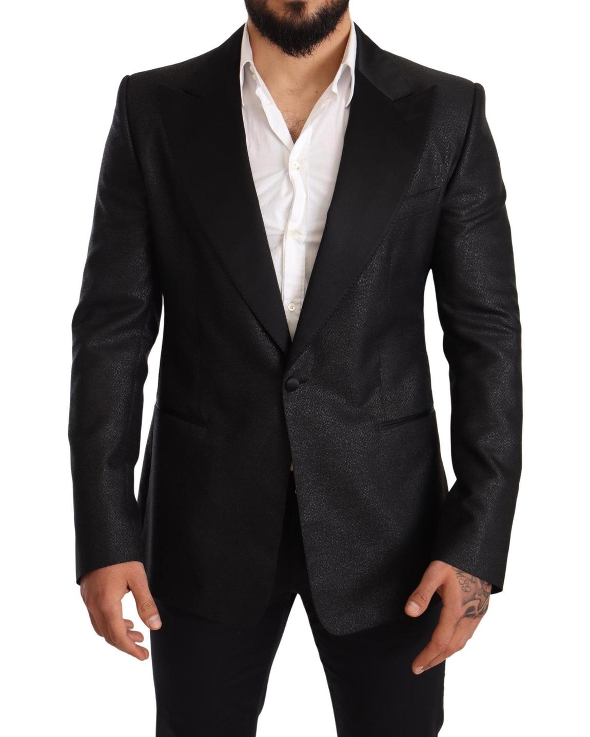 Slim Fit Shawl Lapel Blazer - Black main product photo