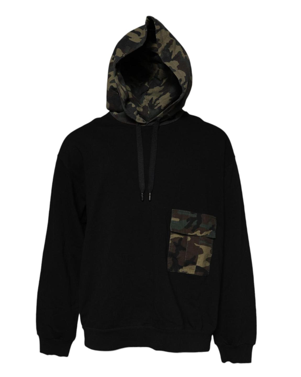 Camouflage Hoodie Sweatshirt- Black Sweaters main product photo
