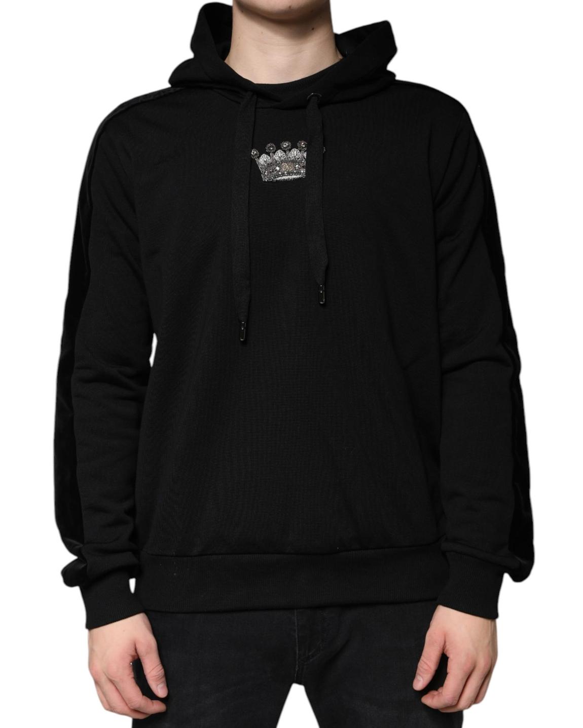 Crown Embellished Hoodie TSH7911 - Black Sweaters main product photo