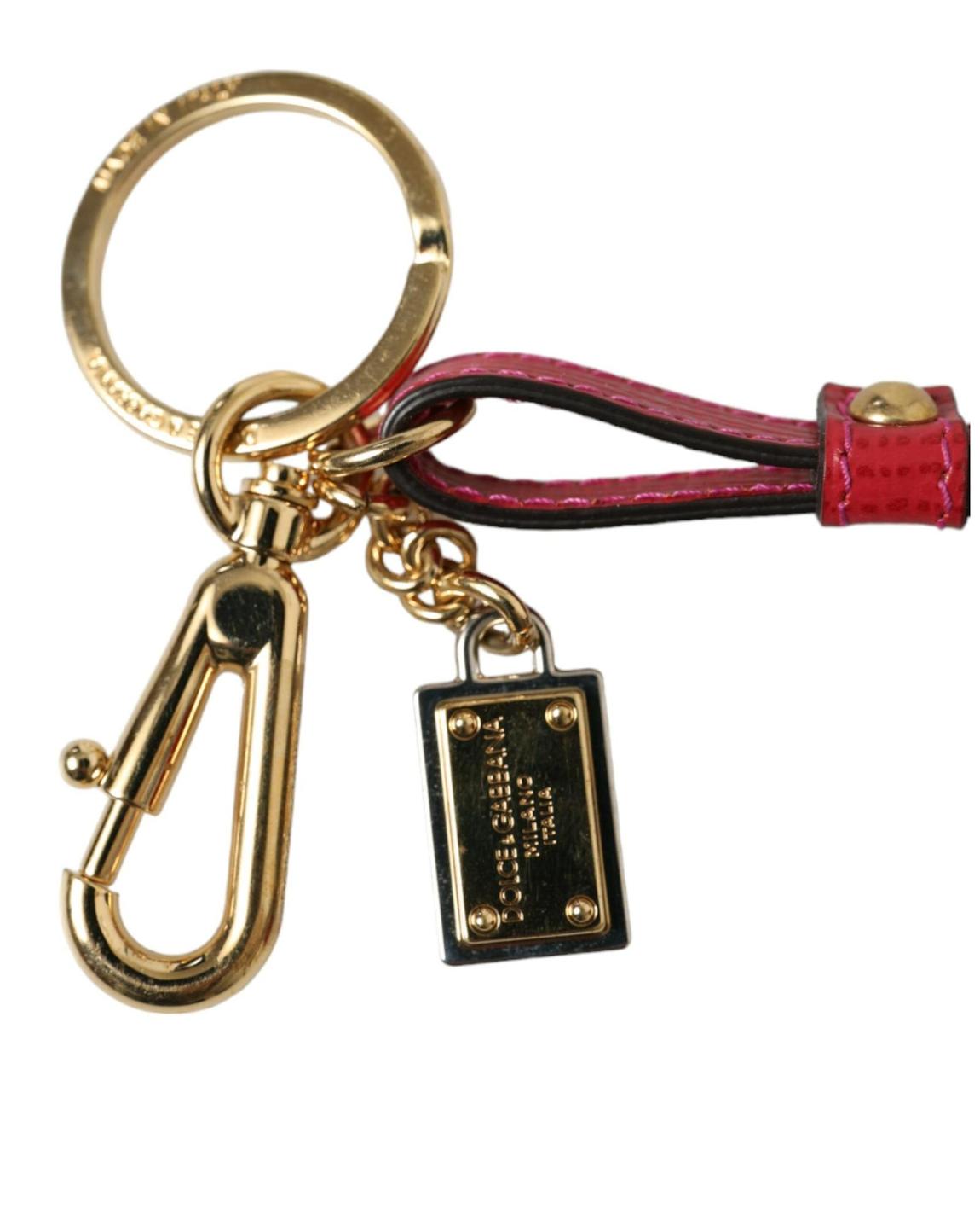 Leather Keychain Padlock Charm - Red main product photo